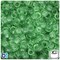 BeadTin Light Apple Green Transparent 9mm Barrel Plastic Pony Beads (500pcs)